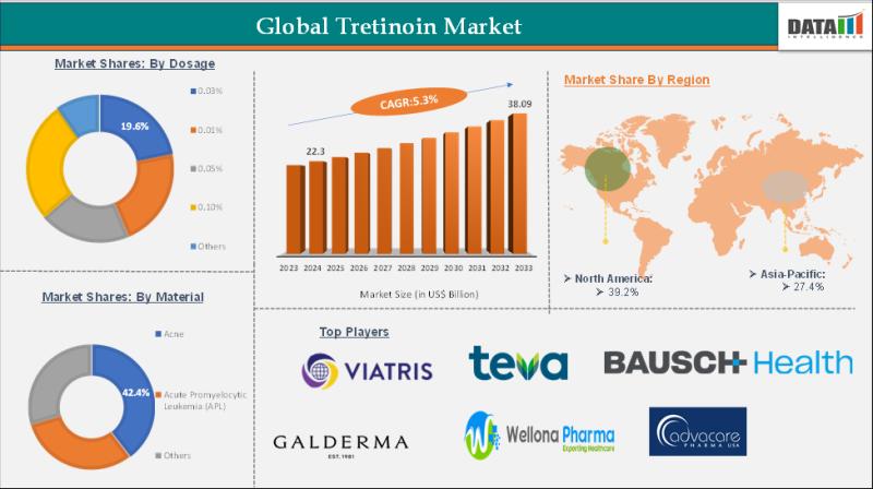 Tretinoin Market Growth Driven by Anti-Aging Skincare and Acne Therapies | USD 38.09 Billion by 2033 | Galderma, Glenmark Pharmaceuticals Inc., USA