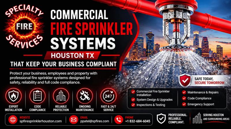 Commercial Fire Sprinkler Systems Houston TX That Keep Your Business Compliant