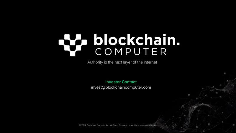 Blockchain Computer Unveils a New Trust Infrastructure for