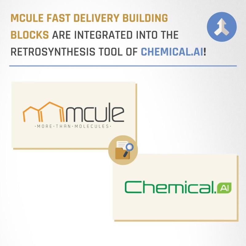 Mcule Fast Delivery Building Blocks are integrated into the retrosynthesis tool of Chemical.AI