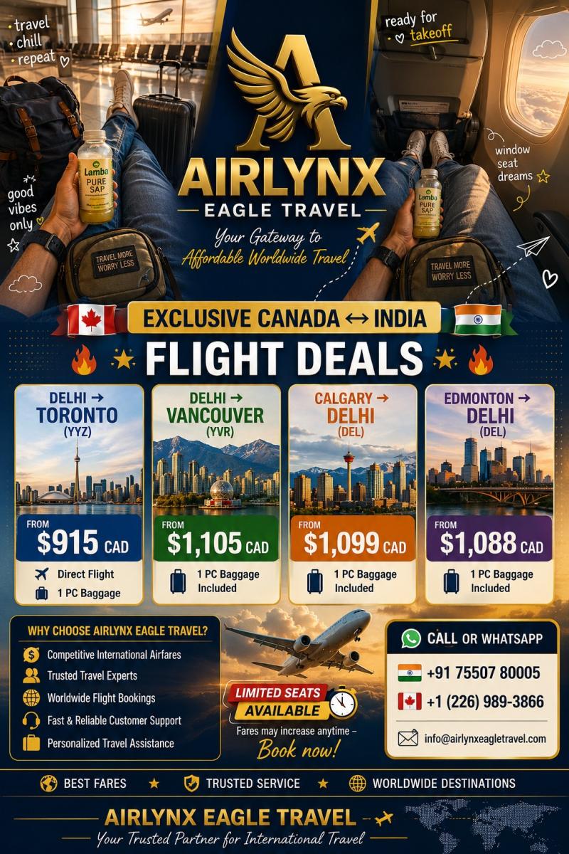 Airlynx Eagle Travel Expands Canada-India Travel Services Airlynx Eagle Travel