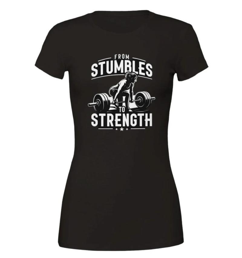 Gym Rat Journey: From Stumbles to Strength Muscle and Motivation Wear Struggle Premium Womens Crewneck T-shirt