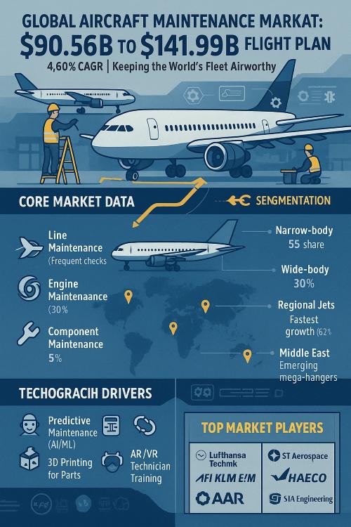 Aircraft Maintenance Market Size (2024-2034): Soaring with Safety, Reliability & Technological Advancements to USD 141.99 Billion