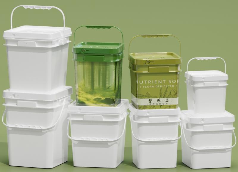 Custom Square Plastic Bucket Manufacturer for IML Decoration