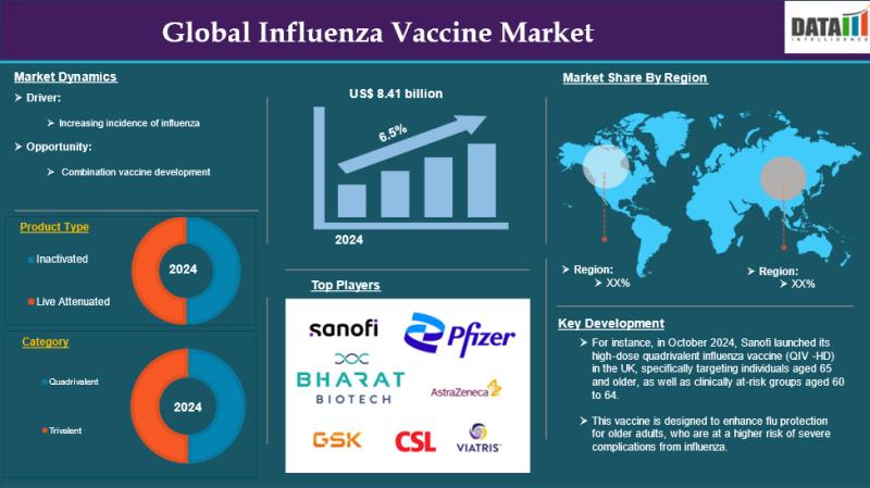Influenza Vaccine Market is projected to grow to US$ 13.75 billion by 2032 | Sanofi, GSK plc, SINOVAC, Zydus Cadila Healthcare, CSL, Viatris Inc
