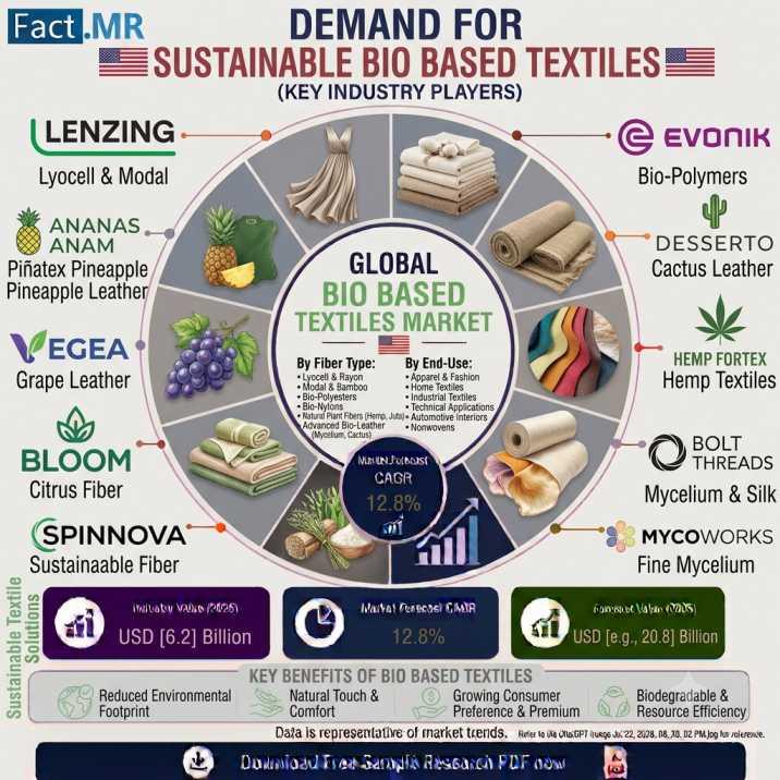 Bio Based Textiles Market is Valued USD 54.0 billion in 2026 | USA