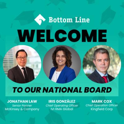 Leading College Advising Nonprofit, Bottom Line, Welcomes Three New Board Members to Help Drive Goal of Reaching 20,000 Students Annually by 2030