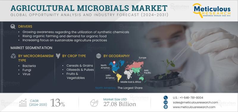Agricultural Microbials Market to Reach $27.08 Billion by 2031, Fueled by Rising Organic Farming and Sustainable Practices
