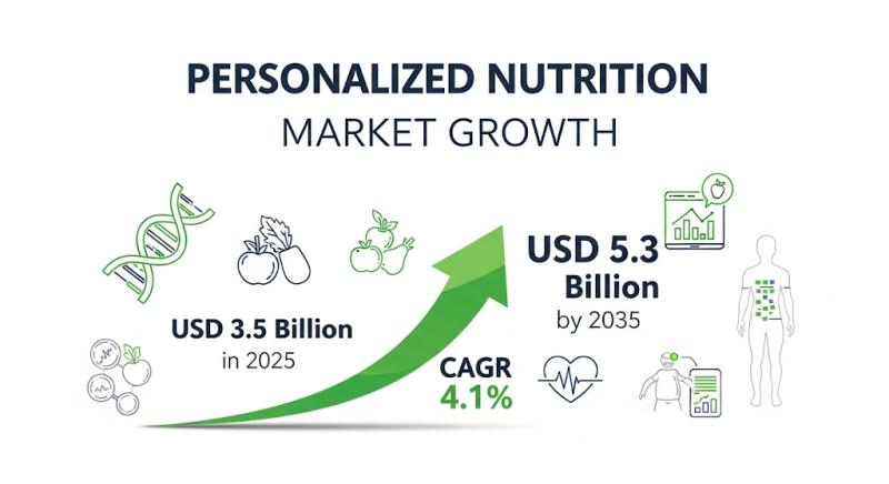 Personalized Nutrition Market Outlook and Forecast 2025 to 2035 : Growth analytics with Habit Food Personalized, LLC., Telomere Diagnostics, Inc., Nutrigenomix Inc., General Mills, Inc., mymuesli AG, DNAFit, Care/of, BASF SE, Nestlé S.A.