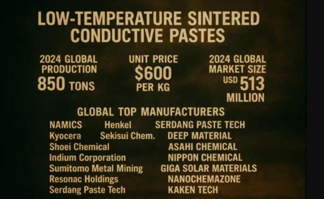 Global and U.S. Low-temperature Sintered Conductive Pastes Market Report, Published by QY Research.