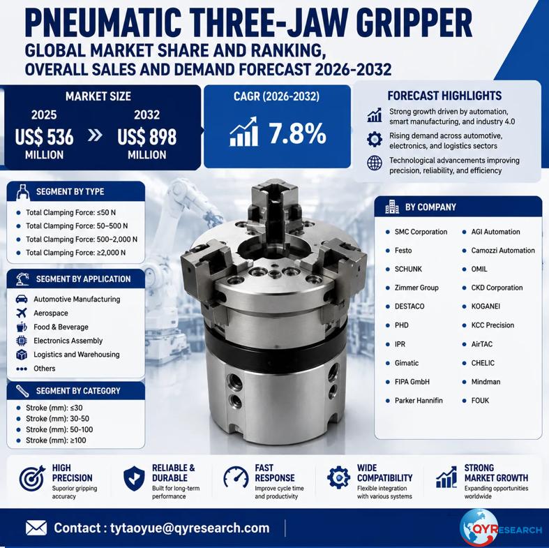 Pneumatic Three-Jaw Gripper Global Market 2026-2032: Size