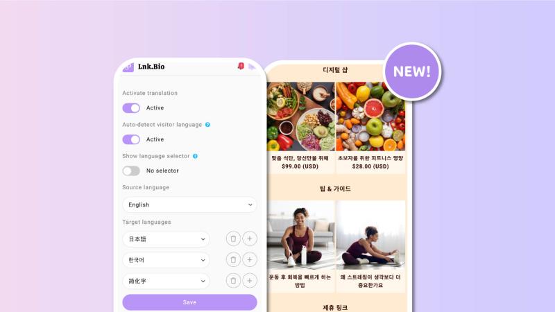 The new add-on enables creators and businesses to offer their Lnk.Bio pages in multiple languages, with automatic AI translation,