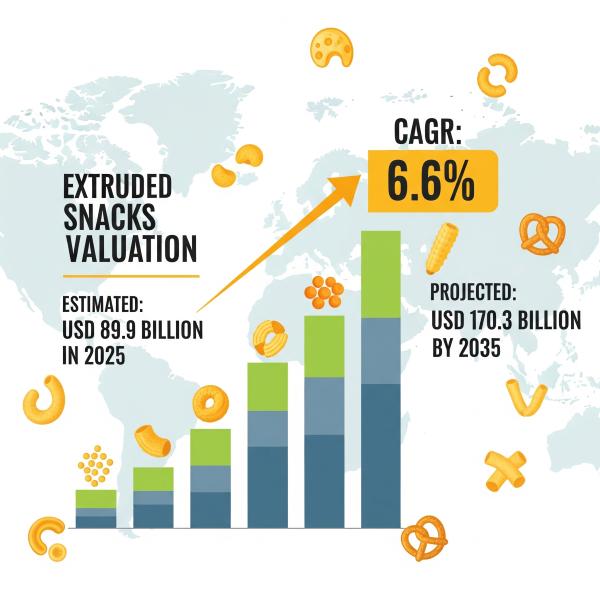 Extruded Snacks Market to Reach USD 170.3 Billion by 2035 Amid Health and Convenience Revolution