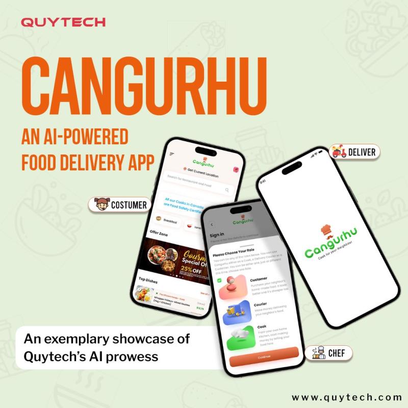 As a leading AI Development company Quytech developed Cangurhu - An AI-Powered APP to Revolutionize Home-Cooked Meal Delivery