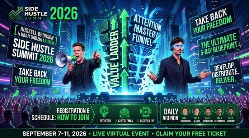 Russell Brunson & Iman Gadzhi Launch Side Hustle Summit 2026