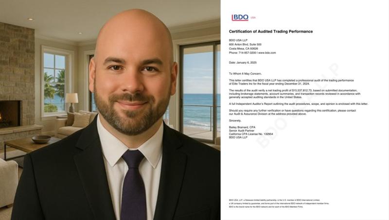 Christopher Hunt - Professional Trader with $15.5M in 2024 profits verified by independent audit from BDO USA LLP."