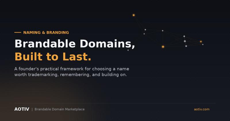 AOTIV Launches Curated Marketplace for Brandable Domains,