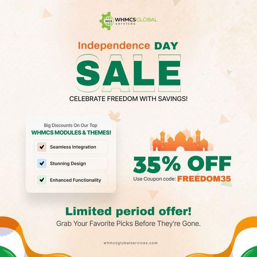 WHMCS Global Services Announces Independence Day Special: Flat 35% Off on WHMCS Themes and Modules!
