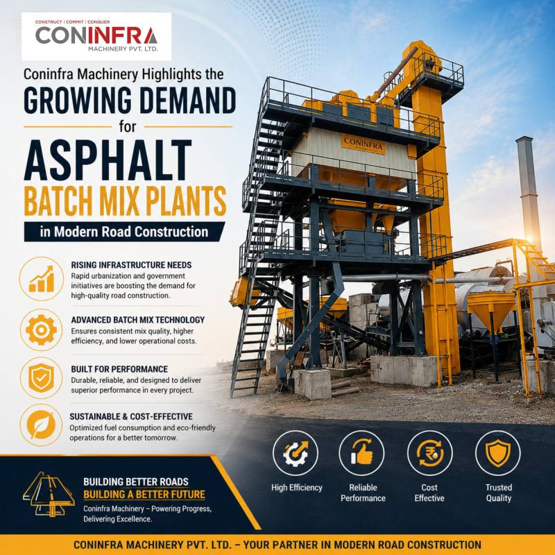 Coninfra Machinery Highlights the Growing Demand for Asphalt