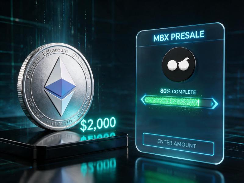 ETH has struggled to break above $2,000 while the $MBX presale nears its third stage.