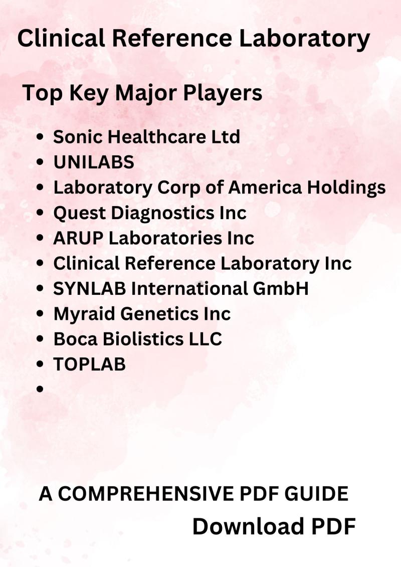 Clinical Reference Laboratory - Obtain PDF Sample Copy