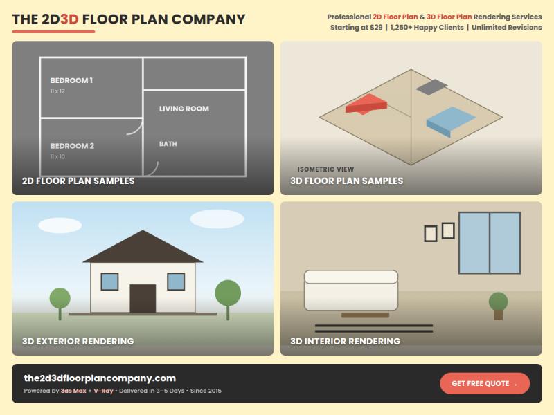 The 2D3D Floor Plan Company Delivers Studio-Quality 2D Floor