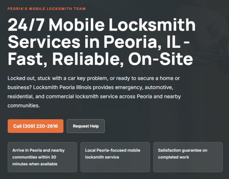 Locksmith Peoria Illinois Launches Mobile Locksmith Service