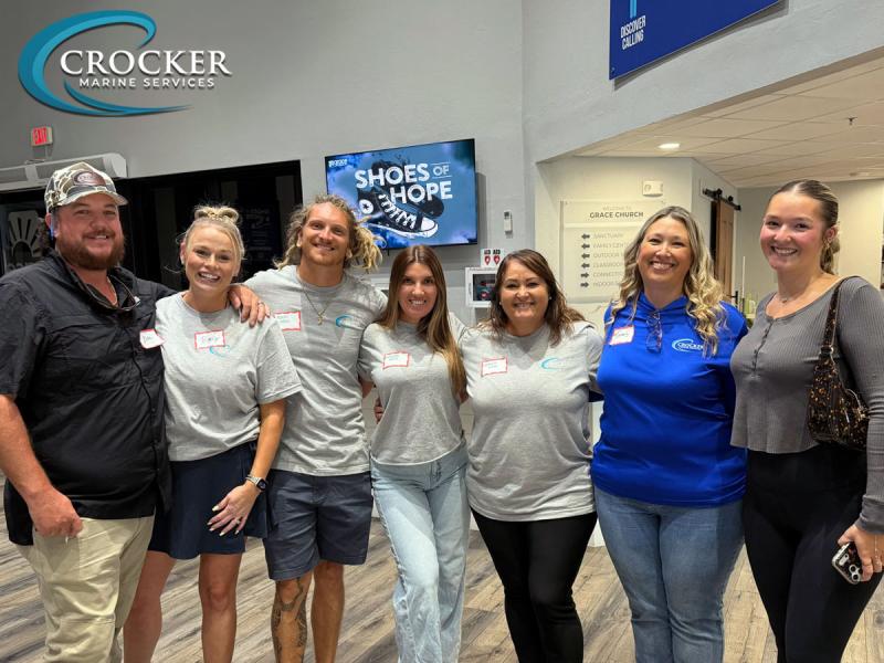 Crocker Marine Services team members putting faith into action and giving back to the Southwest Florida community at Shoes of Hope