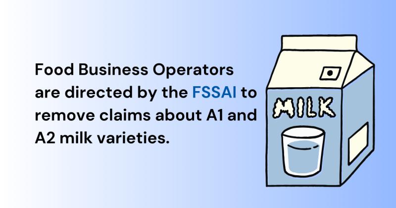 The FSSAI instructs food companies to