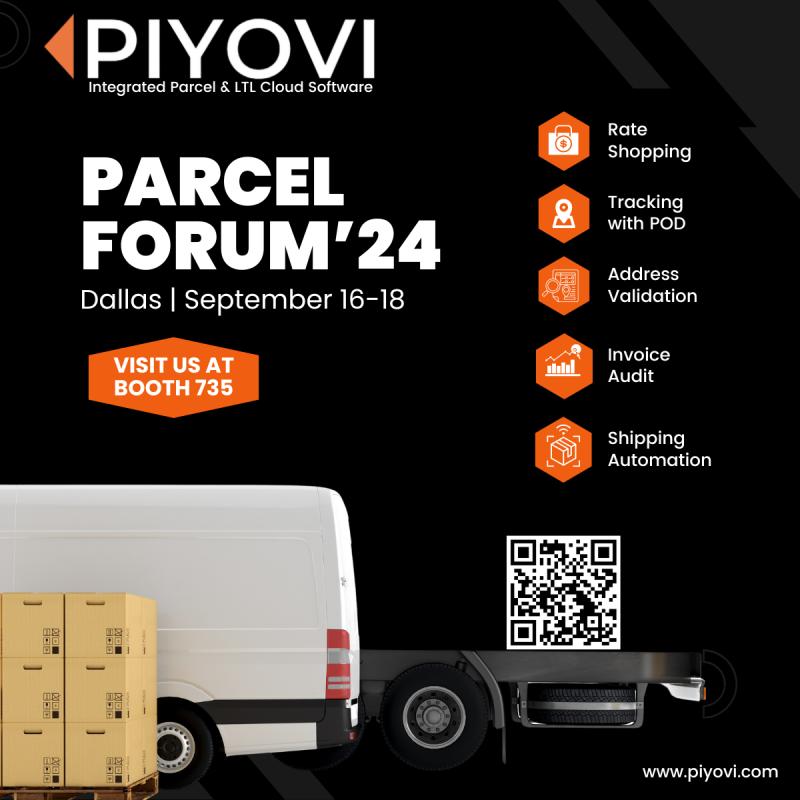Piyovi to Showcase Integrated Parcel and LTL Cloud Software at Parcel Forum '24, September 16-18 in Dallas.