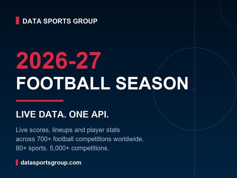 Data Sports Group delivers live data for the 2026-27 football season across 700+ competitions.