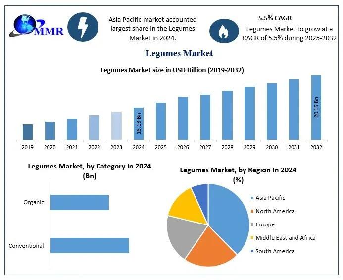 Legumes Market Outlook: Valued at USD 13.13 Bn in 2024, Poised to Hit USD 20.15 Bn by 2032
