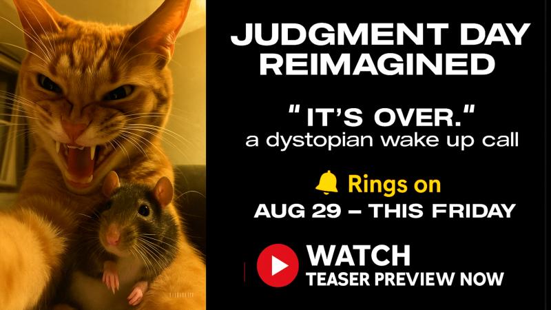 JUDGMENT DAY REIMAGINED - MindGame's "IT'S OVER." premieres Aug 29, dropping 28 years to the day after Terminator's prophecy.