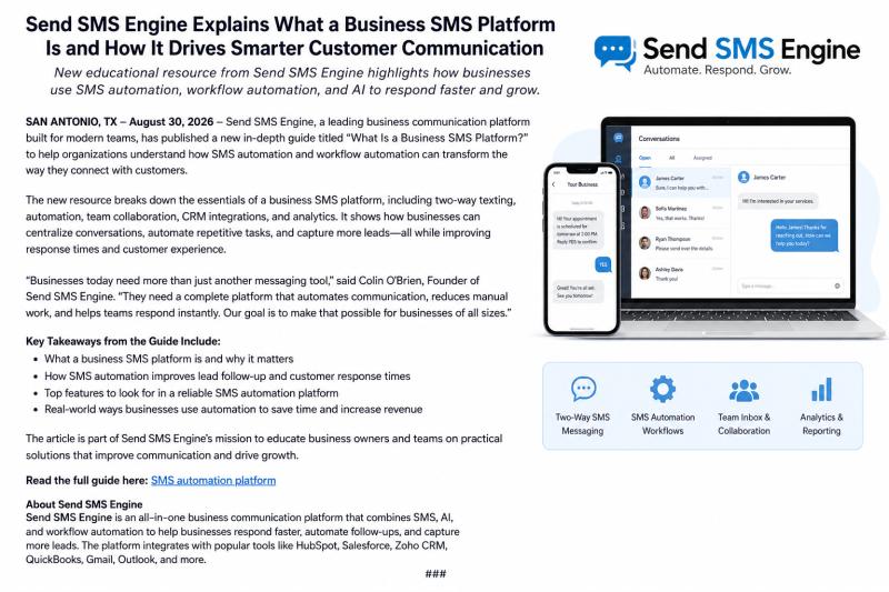 Send SMS Engine explains how business SMS and workflow automation can support organized customer communication.
