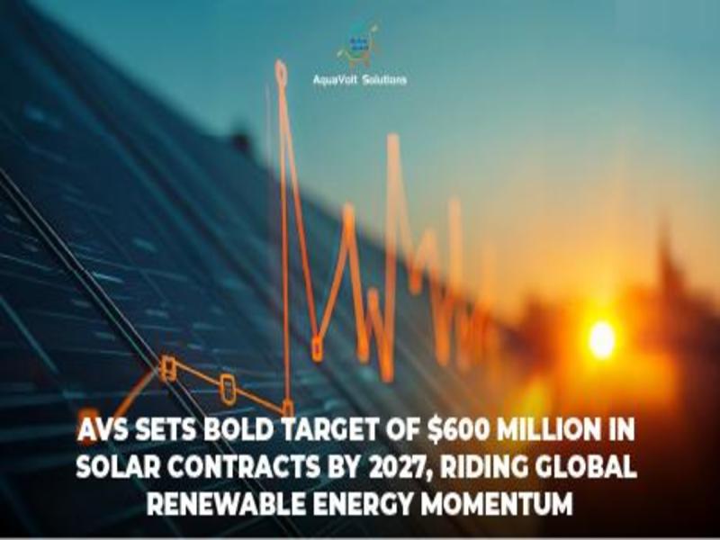 AVS Sets Bold Target of $600 Million in Solar Contracts by 2027, Riding Global Renewable Energy Momentum