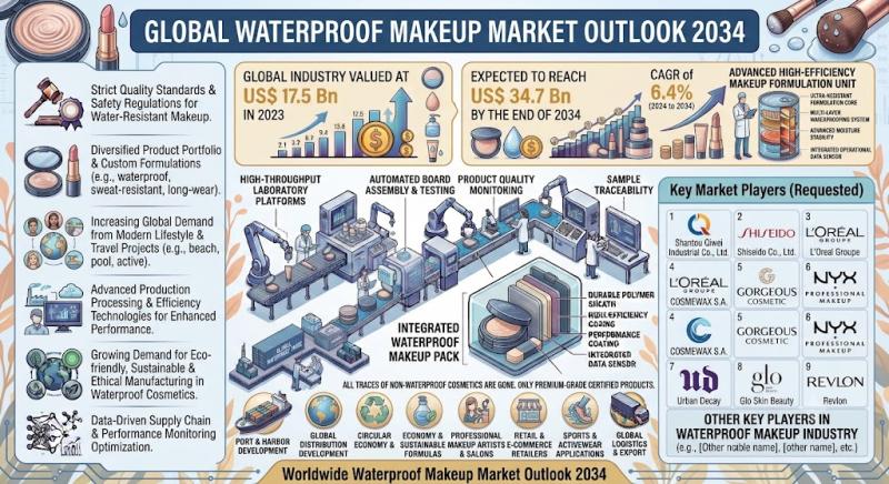 Рынок водостойкой косметики вырастет до 34,7 млрд долларов к 2034 году