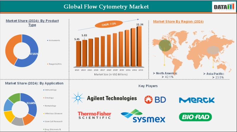 Flow Cytometry Market to Surpass USD 11.34 Billion by 2033, Driven by Immunology & Oncology Research