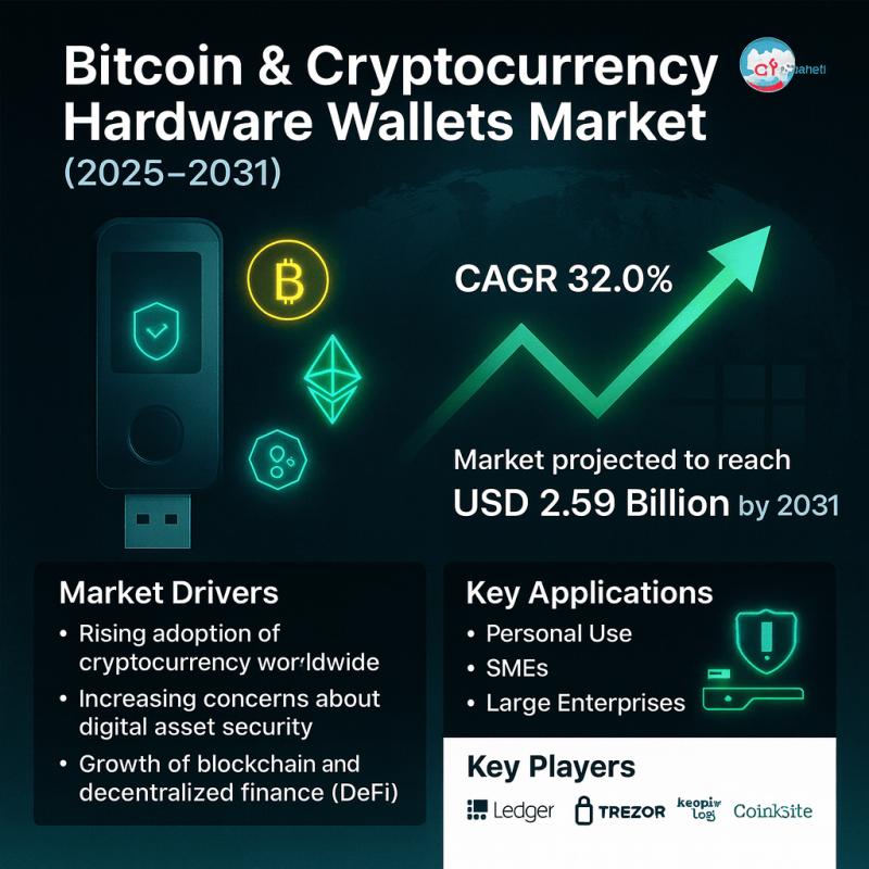 Bitcoin & Cryptocurrency Hardware Wallets Market High Growth Potential with 32.0% CAGR by 2031