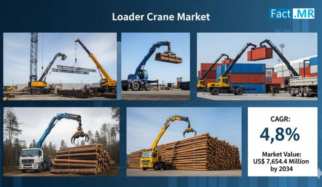Loader Crane Market Growth to Reach US$ 7,654.4 Million at a CAGR of 4.8% by 2034 | Fact.MR