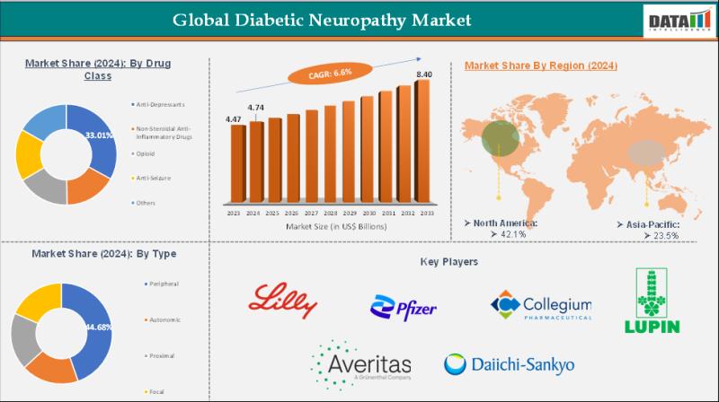 Diabetic Neuropathy Market to Reach US$ 8.40 Billion by 2033, Growing at 6.6% CAGR Driven by Rising Diabetes Prevalence