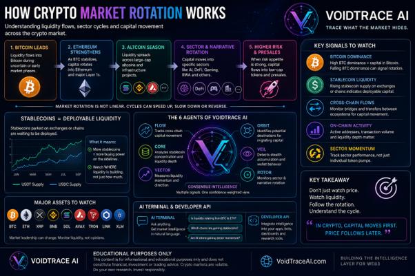 How Crypto Market Rotation Works: Bitcoin Dominance, Stablecoin Liquidity and Sector Flows Explained