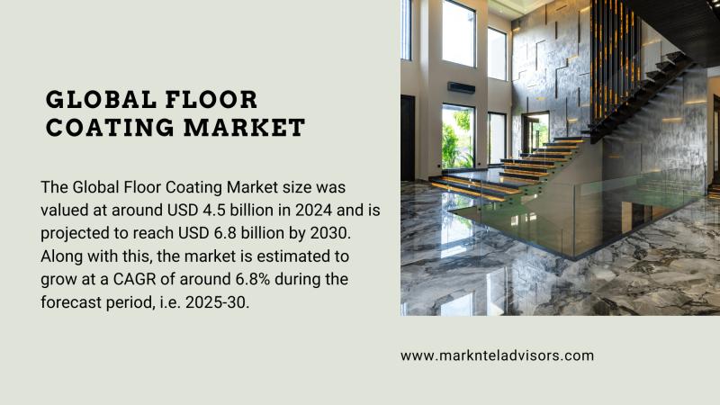 Floor Coatings Market FY 2025-2030: Projected to Reach USD 6.8 Billion by 2030 - MarkNtel Advisors