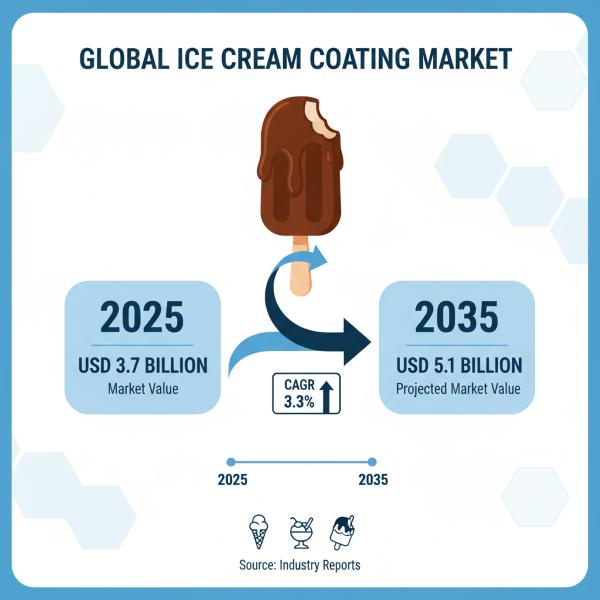 Ice Cream Coating Market Expands at 3.3% CAGR, Expected to Reach USD 5.1 Billion by 2035
