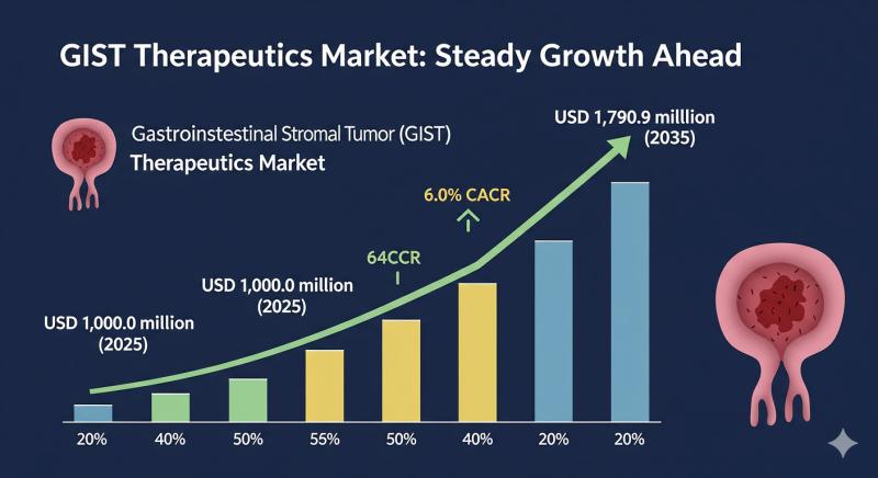 Gastrointestinal Stromal Tumor (GIST) Therapeutics Market to Reach USD 1790.9 million by 2035 with Targeted Therapies and Innovative Treatments