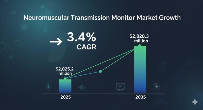 Neuromuscular Transmission Monitor Market to Reach USD 2,828.3 million by 2035 Fueled by AI and Advanced Monitoring