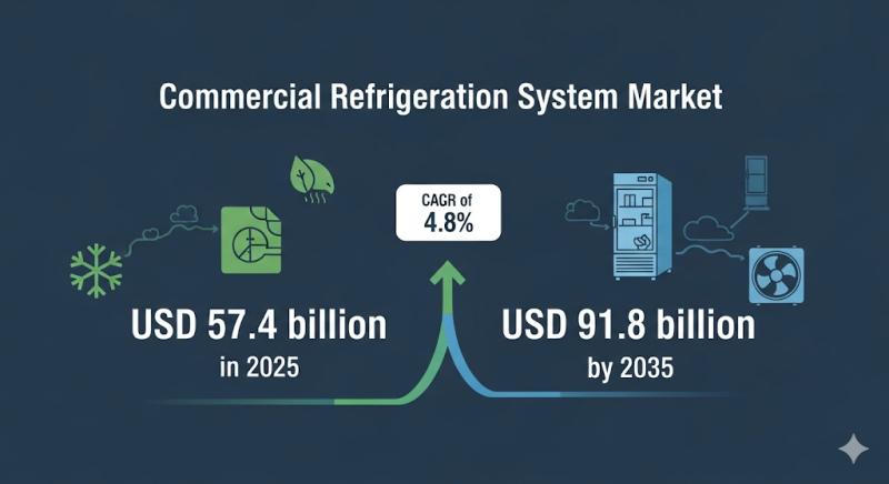 Commercial Refrigeration System Market to Reach USD 91.8 Billion by 2035, Driven by Energy-Efficient Solutions and Retail Expansion