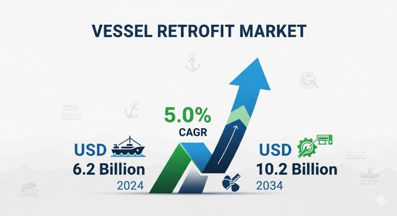 Vessel Retrofit Market to Surpass USD 10 Billion by 2034 as Manufacturers Unlock Growth Through Cost-Effective Fleet Modernization