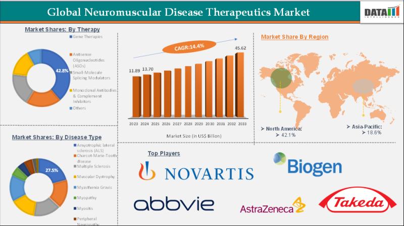 Neuromuscular Disease Therapeutics Market worth US$ 45.62 billion by 2033 with 14.4% of CAGR - Exclusive Report by DataM Intelligence