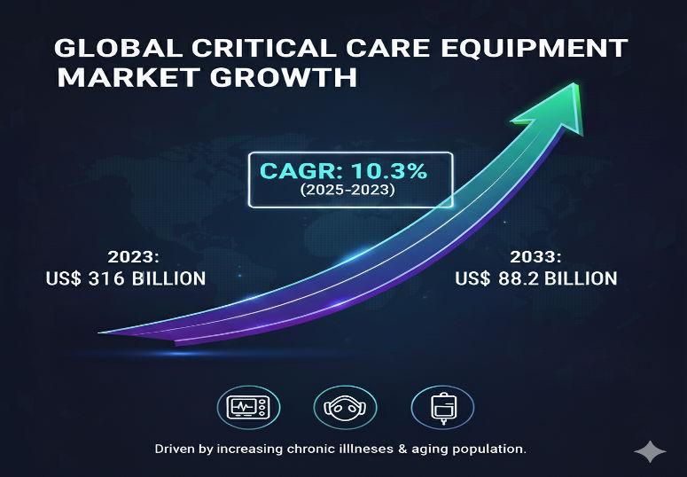 Critical Care Equipment Market to Reach USD 88.2 Billion by 2033 | Medtronic, Philips, GE Lead - Fact.MR