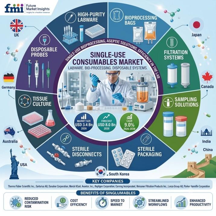 Single-Use Consumables Market, USA Single-Use Consumables Market, UK Single-Use Consumables Market